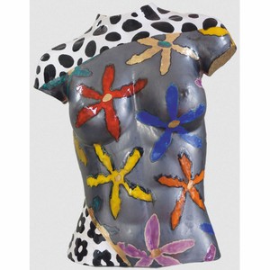 Casa Padrino torso de mujer decorativo de lujo de cerámica colorido A. 56 cm - Hecho y pintado a mano