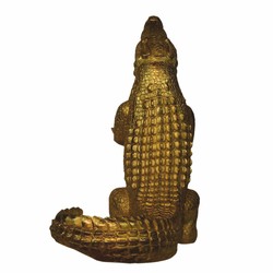 Casa Padrino sculpture décorative de luxe crocodile avec plateau or H. 52 cm - Figure décorative