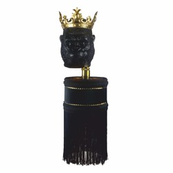 Casa Padrino luxury wall lamp monkey head with crown black / gold H. 72 cm