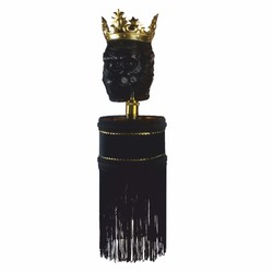 Casa Padrino luxury wall lamp monkey head with crown black / gold H. 72 cm