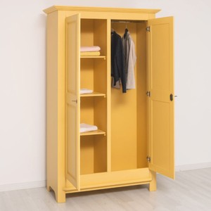 Casa Padrino Landhausstil Schlafzimmer Schrank Gelb 121 cm - Schlafzimmer Möbel