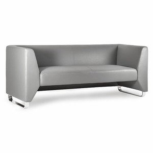 Casa Padrino luxury faux leather sofa gray / silver 191.5 cm - Luxury Interior
