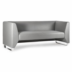 Luxus Kunstleder Wohnzimmer Hotel Büro Sofa Grau Silber