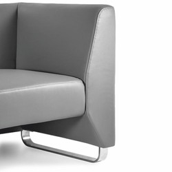 Casa Padrino sillón de lujo de cuero artificial gris / plata 91,5 cm - Interior de lujo