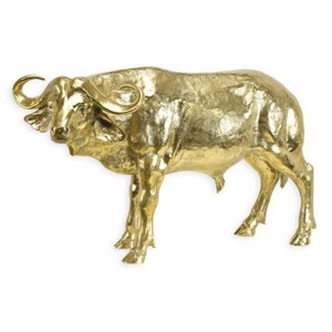 Casa Padrino escultura decorativa de bronce de lujo búfalo oro 54 cm - Figura decorativa