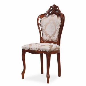 Prunkvoller Luxus Barock Esszimmer Stuhl Bronze Creme Braun