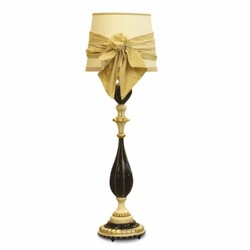 Casa Padrino lampadaire baroque de luxe noir / ivoire / or H. 180 cm - Fabriqué en Italie
