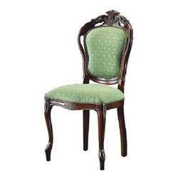 Casa Padrino luxury baroque dining chair set of 4 green / dark brown H. 100 cm - Baroque dining room furniture