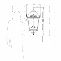 Casa Padrino baroque outdoor wall lamp antique bronze H. 75 cm - Large baroque style outdoor light