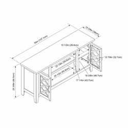 Landhausstil Massivholz TV Schrank mit LED Elektrokamin Weiß