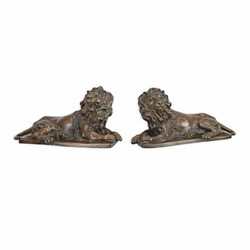 Deko Bronze Skulpturen Figuren Set Löwen