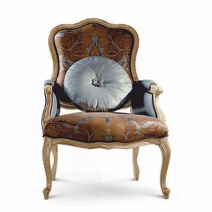 Casa Padrino fauteuil baroque de luxe marron / gris / naturel antique - Fabriqué en Italie