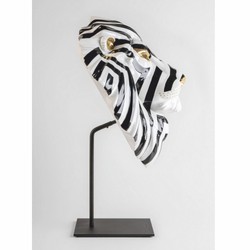 Casa Padrino máscara decorativa de porcelana de lujo león blanco / negro / oro 38 x 30 x A. 60 cm