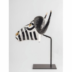 Casa Padrino máscara decorativa de porcelana de lujo búfalo blanco / negro / oro 67 x 22 x A. 36 cm
