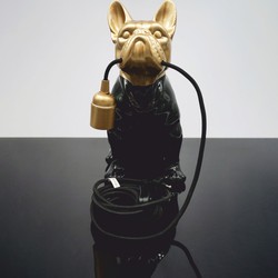 Casa Padrino lámpara de mesa de lujo bulldog negro / oro A. 30 cm - Luces decorativas Casa Padrino lámpara de mesa de lujo bulldog negro / oro A. 30 cm - Luces decorativas