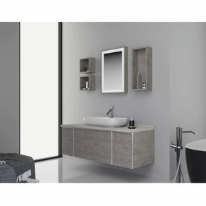 Casa Padrino Luxus Badezimmer Set Grau / Silber 142 cm - Badezimmer Möbel