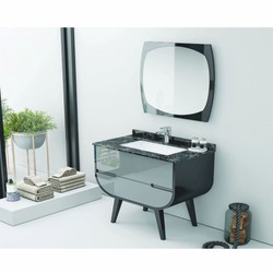 Casa Padrino ensemble de salle de bain de luxe noir / gris clair 80 cm - Intérieur de l'hôtel et de salle de bain