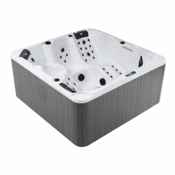 Casa Padrino jacuzzi exterior de lujo blanco / negro / gris 200 cm - Bañera de hidromasaje en el jardín
