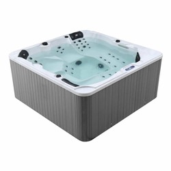 Casa Padrino jacuzzi exterior de lujo blanco / negro / gris 200 cm - Bañera de hidromasaje en el jardín