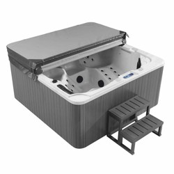 Casa Padrino jacuzzi exterior de lujo blanco / negro / gris 200 cm - Bañera de hidromasaje en el jardín