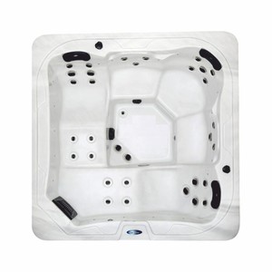 Casa Padrino Luxus Outdoor Jacuzzi Weiß / Schwarz 201 cm - Garten Whirlpool