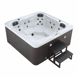 Casa Padrino jacuzzi exterior de lujo blanco / negro 201 cm - Bañera de hidromasaje en el jardín