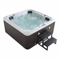 Casa Padrino jacuzzi exterior de lujo blanco / negro 201 cm - Bañera de hidromasaje en el jardín