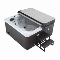 Casa Padrino jacuzzi exterior de lujo blanco / negro 201 cm - Bañera de hidromasaje en el jardín