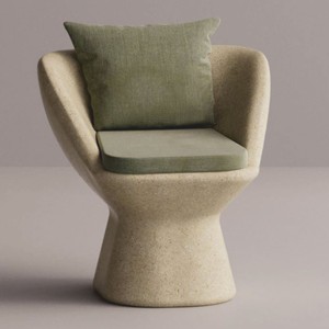 Luxus Wohnzimmer Hotel Outdoor Garten Sessel Creme Grün