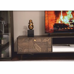 Casa Padrino luxury cabinet with 3 drawers brown / brass 230 cm - Living room & hotel furniture