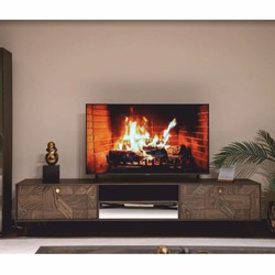 Casa Padrino luxury cabinet with 3 drawers brown / brass 230 cm - Living room & hotel furniture