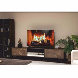 Casa Padrino luxury cabinet with 3 drawers brown / brass 230 cm - Living room & hotel furniture