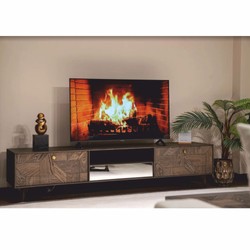 Casa Padrino luxury cabinet with 3 drawers brown / brass 230 cm - Living room & hotel furniture