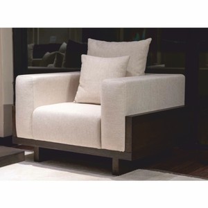 Casa Padrino luxury armchair cream / dark brown 100 cm - Living room & hotel furniture