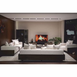 Casa Padrino luxury armchair cream / dark brown 100 cm - Living room & hotel furniture