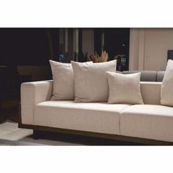 Casa Padrino luxury sofa cream / dark brown 240 cm - Living room & hotel furniture