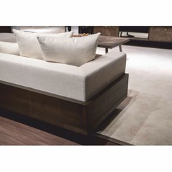 Casa Padrino luxury sofa cream / dark brown 240 cm - Living room & hotel furniture