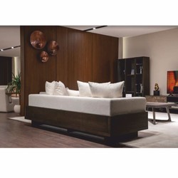 Casa Padrino luxury sofa cream / dark brown 240 cm - Living room & hotel furniture
