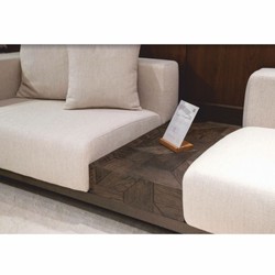 Casa Padrino sofá de lujo crema / marrón oscuro 260 cm - Muebles de salón y hotel
