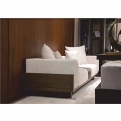 Casa Padrino sofá de lujo crema / marrón oscuro 260 cm - Muebles de salón y hotel
