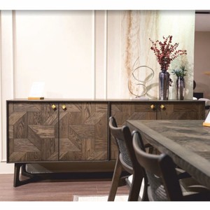 Casa Padrino Luxus Sideboard mit 4 Türen Braun / Messing 210 cm - Luxus Möbel