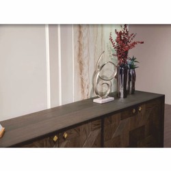 Casa Padrino buffet de luxe avec 4 portes marron / laiton 210 cm - Meubles de luxe