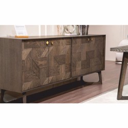Casa Padrino buffet de luxe avec 4 portes marron / laiton 210 cm - Meubles de luxe