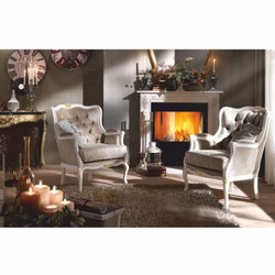 Casa Padrino fauteuil baroque de luxe en velours marron / blanc / or - Meubles baroque - Fabriqué en Italie