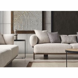 Luxus Wohnzimmer & Hotel Sofa Hellgrau Dunkelbraun