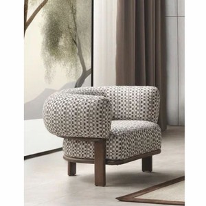 Casa Padrino luxury living room & hotel armchair light gray / white / dark brown - Luxury furniture