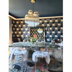 Casa Padrino lampadario di lusso ottone antico / bianco Ø 80 x A. 67,4 cm - Interni di lusso