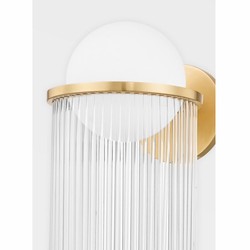 Casa Padrino lámpara de pared de lujo latón antiguo / blanco A. 50,8 cm - Luces de lujo