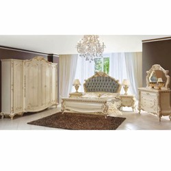 Casa Padrino luxury baroque chest of drawers with mirror cream / gold - Bedroom furniture