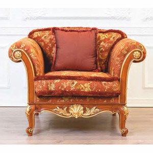 Casa Padrino fauteuil de salon baroque de luxe marron / or 121 cm - Fabriqué en Italie
